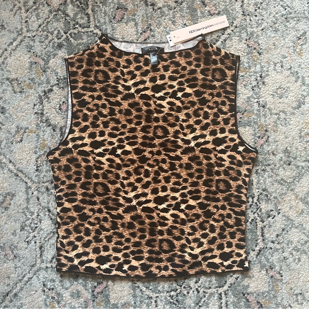 Aqua Leopard Print Top